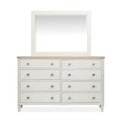 Salt Life Home - Echo Isles Sea Pearl And Driftwood Queen Upholstered Panel Bed And Drawer Dresser With Landscape Mirror - B6310-55-KIT3 view 6