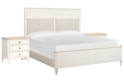 Salt Life Home - Echo Isles Sea Pearl And Driftwood Queen Upholstered Panel Bed With 2 Nightstands - B6310-55-KIT2 view 1