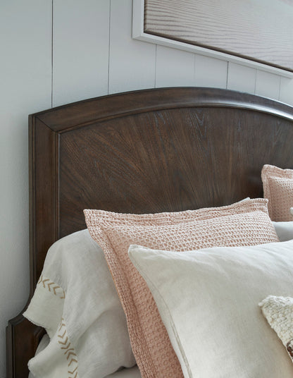 Salt Life Home - Sugar Mill Spiced Rum Queen Panel Bed 2 Bachelor Chests And Drawer Dresser With Shaped Mirror - B5832-54-KIT8 view 8