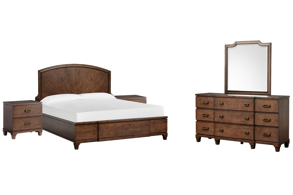 Salt Life Home - Sugar Mill Spiced Rum Queen Panel Bed 2 Nightstands And Drawer Dresser With Shaped Mirror - B5832-54-KIT4 view 1