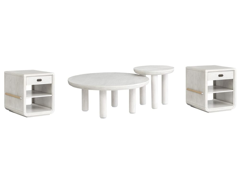 Salt Life Home - Sunset Cove Moonlight Pearl Nesting Cocktail Table With 2 Chairside End Table - T5879-52KIT2 view 1