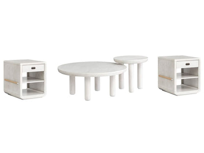 Salt Life Home - Sunset Cove Moonlight Pearl Nesting Cocktail Table With 2 Chairside End Table - T5879-52KIT2 view 1