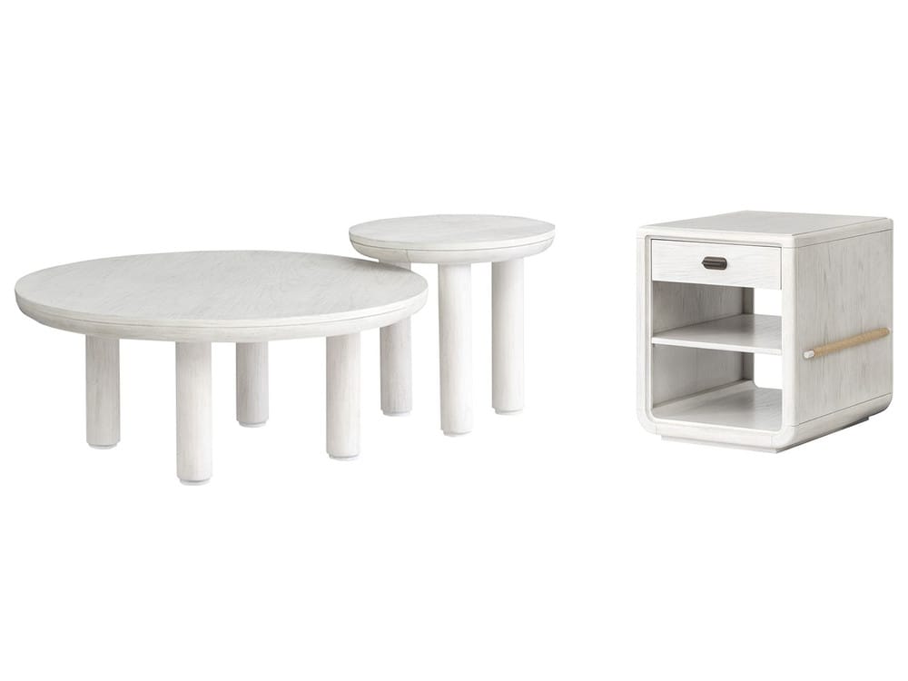 Salt Life Home - Sunset Cove Moonlight Pearl Nesting Cocktail Table With Chairside End Table - T5879-52KIT1 view 1