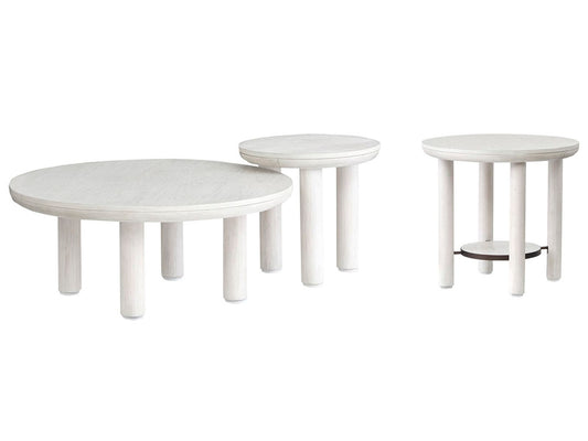 Salt Life Home - Sunset Cove Moonlight Pearl Nesting Cocktail Table With Round End Table - T5879-52KIT5 view 1