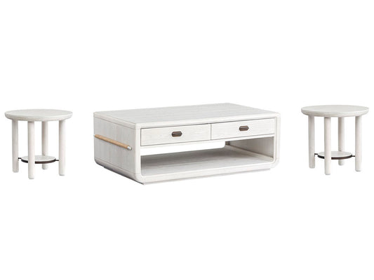 Salt Life Home - Sunset Cove Moonlight Pearl Rectangular Cocktail Table With 2 Round End Table - T5879-43KIT6 view 1