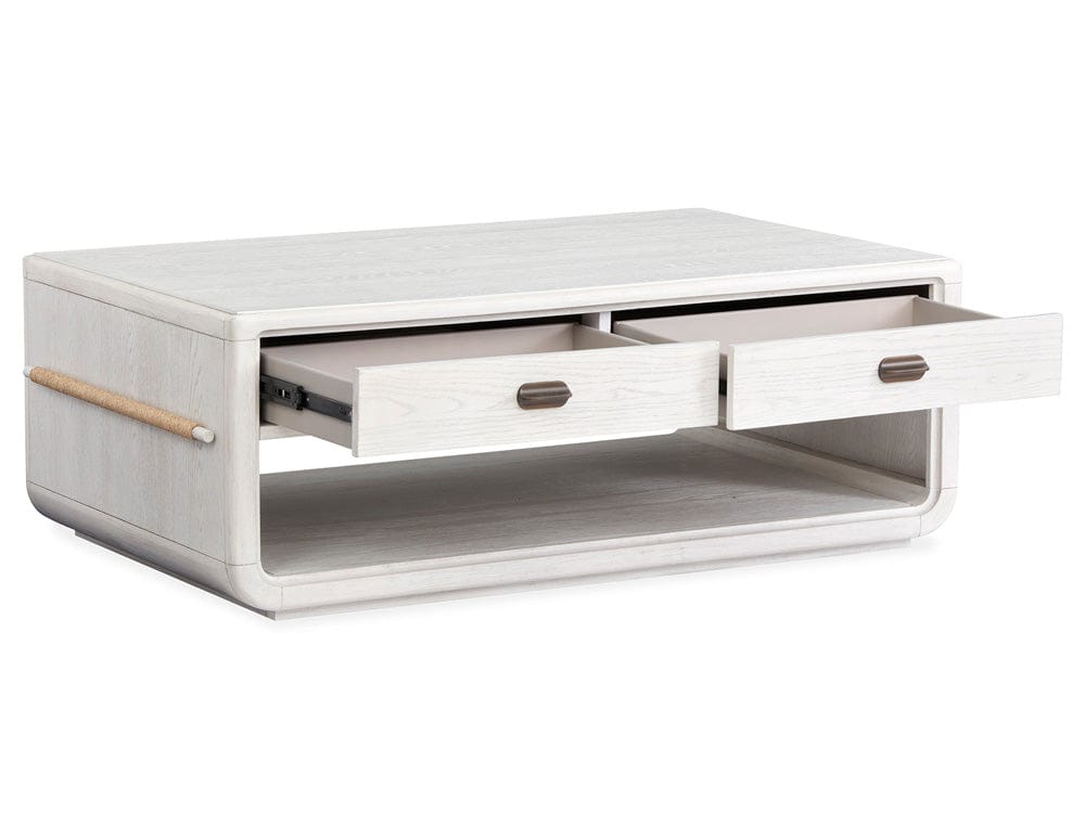 Salt Life Home - Sunset Cove Moonlight Pearl Rectangular Cocktail Table With Casters - T5879-43 view 6