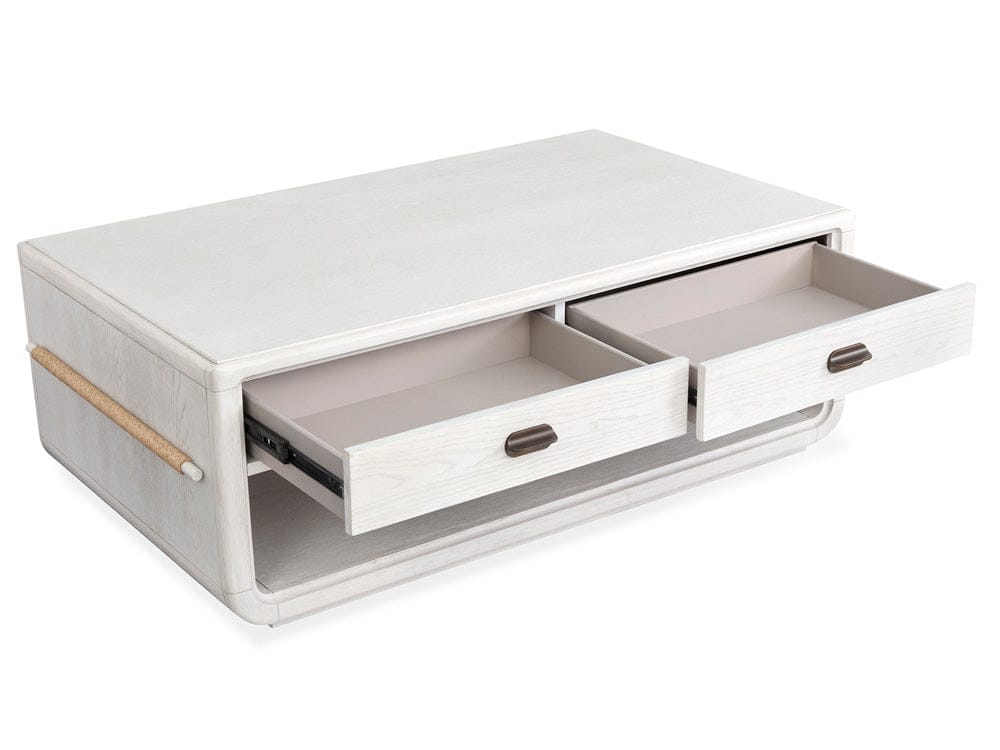 Salt Life Home - Sunset Cove Moonlight Pearl Rectangular Cocktail Table With Casters - T5879-43 view 7