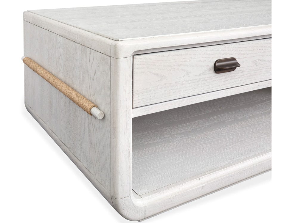 Salt Life Home - Sunset Cove Moonlight Pearl Rectangular Cocktail Table With Casters - T5879-43 view 9