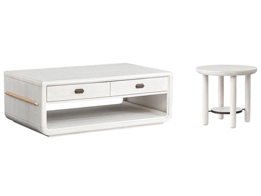 Salt Life Home - Sunset Cove Moonlight Pearl Rectangular Cocktail Table With Round End Table - T5879-43KIT5 view 1