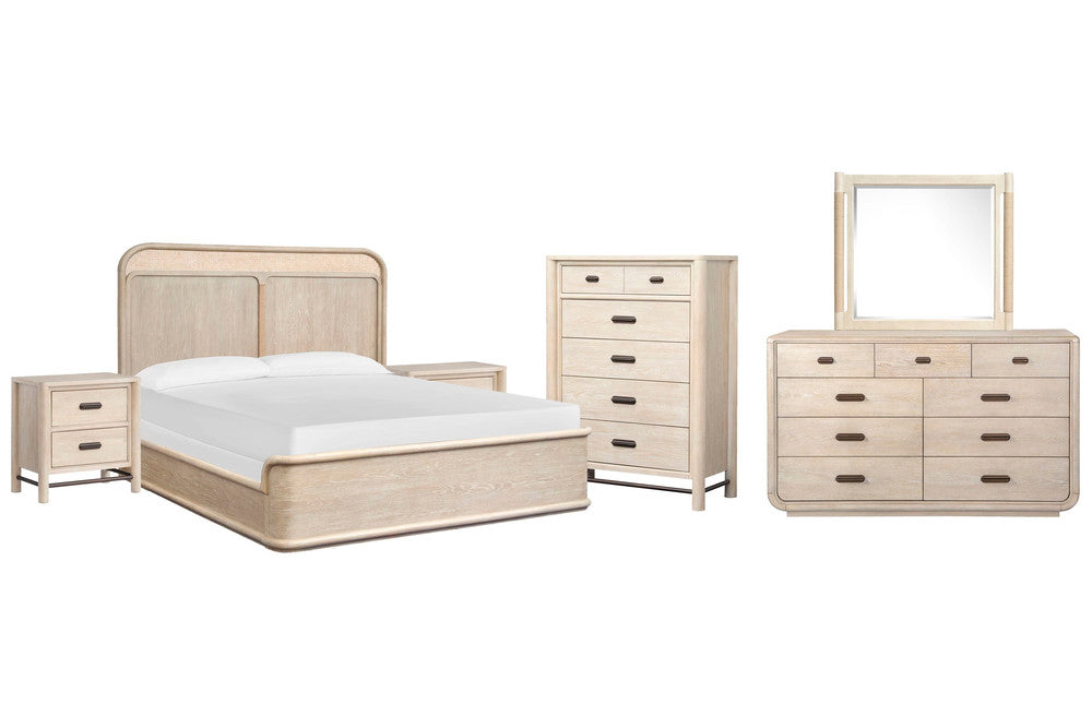 Salt Life Home - Sunset Cove Sanibel Brown California King Panel Bed 2 Nightstands 9 Drawer Dresser With Landscape Mirror And Drawer Chest - B5783-74-KIT8 view 1
