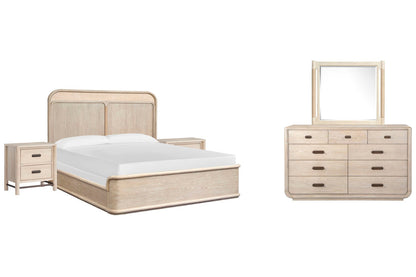 Salt Life Home - Sunset Cove Sanibel Brown California King Panel Bed 2 Nightstands And 9 Drawer Dresser With Landscape Mirror - B5783-74-KIT6 view 1
