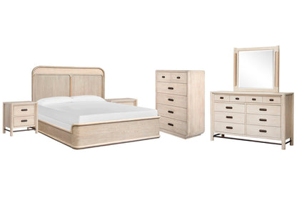 Salt Life Home - Sunset Cove Sanibel Brown California King Panel Bed 2 Nightstands Drawer Dresser With Landscape Mirror And 5 Drawer Chest - B5783-74-KIT9 view 1