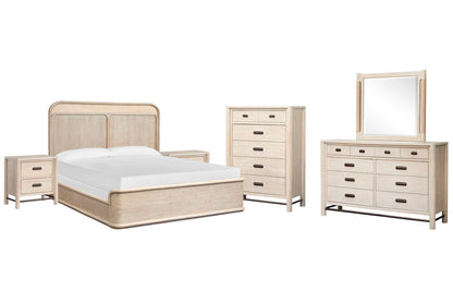 Salt Life Home - Sunset Cove Sanibel Brown California King Panel Bed 2 Nightstands Drawer Dresser With Landscape Mirror And Drawer Chest - B5783-74-KIT7 view 1