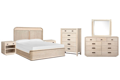 Salt Life Home - Sunset Cove Sanibel Brown California King Panel Bed 2 Open Nightstands 9 Drawer Dresser With Landscape Mirror And Drawer Chest - B5783-74-KIT16 view 1