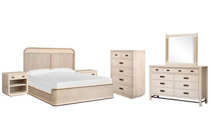 Salt Life Home - Sunset Cove Sanibel Brown California King Panel Bed 2 Open Nightstands Drawer Dresser With Landscape Mirror And 5 Drawer Chest - B5783-74-KIT17 view 1