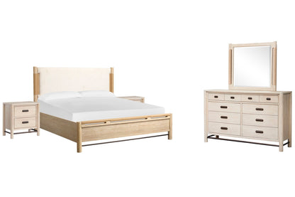 Salt Life Home - Sunset Cove Sanibel Brown California King Panel Upholstered Bed 2 Nightstands And Drawer Dresser With Landscape Mirror - B5783-75-KIT5 view 1