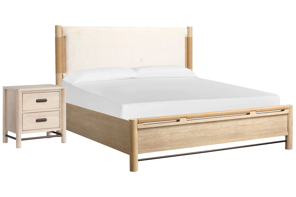 Salt Life Home - Sunset Cove Sanibel Brown California King Panel Upholstered Bed With Nightstand - B5783-75-KIT1 view 1