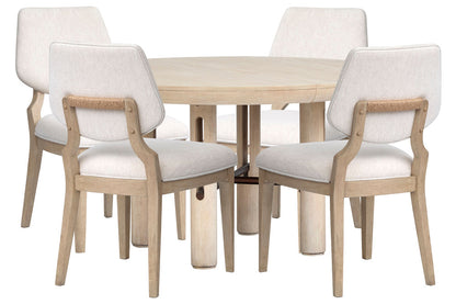 Salt Life Home - Sunset Cove Sanibel Brown Extendable Round Dining Table With 4 Upholstered Side Chairs - D5783-24-KIT4 view 1