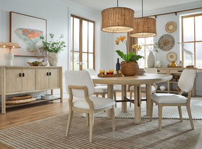 Salt Life Home - Sunset Cove Sanibel Brown Extendable Round Dining Table With 4 Upholstered Side Chairs - D5783-24-KIT4 view 11