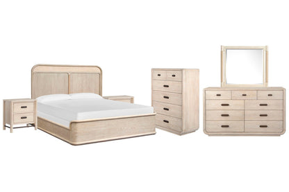 Salt Life Home - Sunset Cove Sanibel Brown King Panel Bed 2 Nightstands 9 Drawer Dresser With Landscape Mirror And 5 Drawer Chest - B5783-64-KIT10 view 1