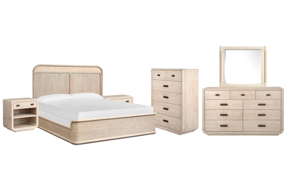 Salt Life Home - Sunset Cove Sanibel Brown King Panel Bed 2 Open Nightstands 9 Drawer Dresser With Landscape Mirror And 5 Drawer Chest - B5783-64-KIT18 view 1