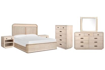 Salt Life Home - Sunset Cove Sanibel Brown King Panel Bed 2 Open Nightstands 9 Drawer Dresser With Landscape Mirror And 5 Drawer Chest - B5783-64-KIT18 view 1