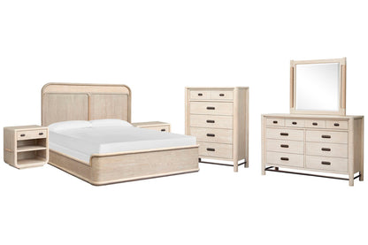 Salt Life Home - Sunset Cove Sanibel Brown King Panel Bed 2 Open Nightstands Drawer Dresser With Landscape Mirror And Drawer Chest - B5783-64-KIT15 view 1