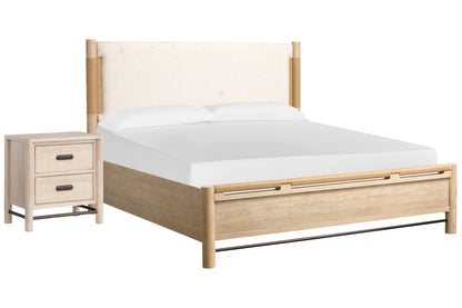 Salt Life Home - Sunset Cove Sanibel Brown King Panel Upholstered Bed With Nightstand - B5783-65-KIT1 view 1