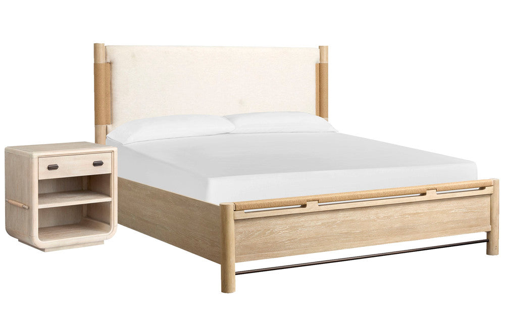 Salt Life Home - Sunset Cove Sanibel Brown King Panel Upholstered Bed With Open Nightstand - B5783-65-KIT11 view 1