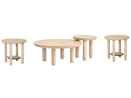 Salt Life Home - Sunset Cove Sanibel Brown Nesting Caster Cocktail Table With 2 Round End Table - T5783-52KIT6 view 1
