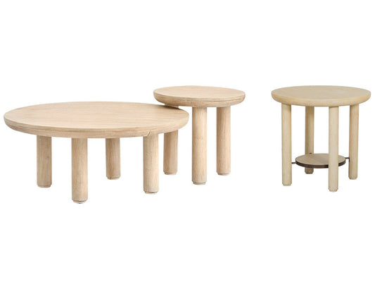 Salt Life Home - Sunset Cove Sanibel Brown Nesting Caster Cocktail Table With Round End Table - T5783-52KIT5 view 1