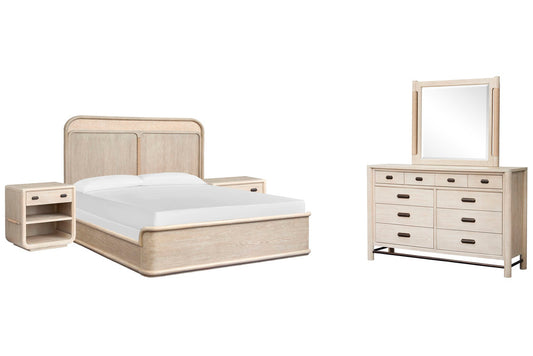 Salt Life Home - Sunset Cove Sanibel Brown Queen Panel Bed 2 Open Nightstands And Drawer Dresser With Landscape Mirror - B5783-54-KIT13 view 1