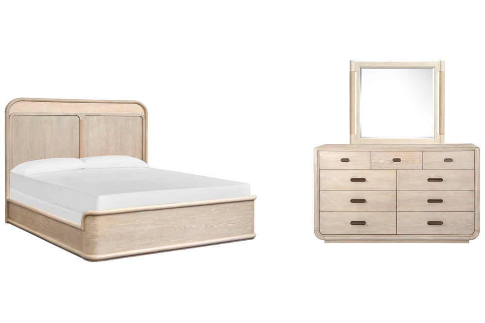 Salt Life Home - Sunset Cove Sanibel Brown Queen Panel Bed And 9 Drawer Dresser With Landscape Mirror - B5783-54-KIT4 view 1