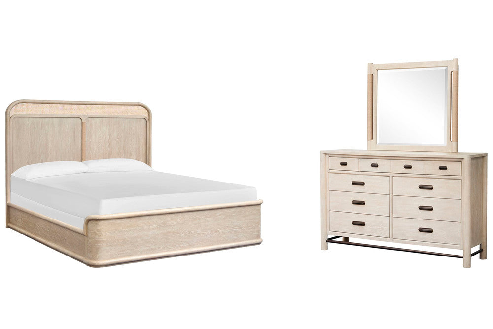 Salt Life Home - Sunset Cove Sanibel Brown Queen Panel Bed And Drawer Dresser With Landscape Mirror - B5783-54-KIT3 view 1