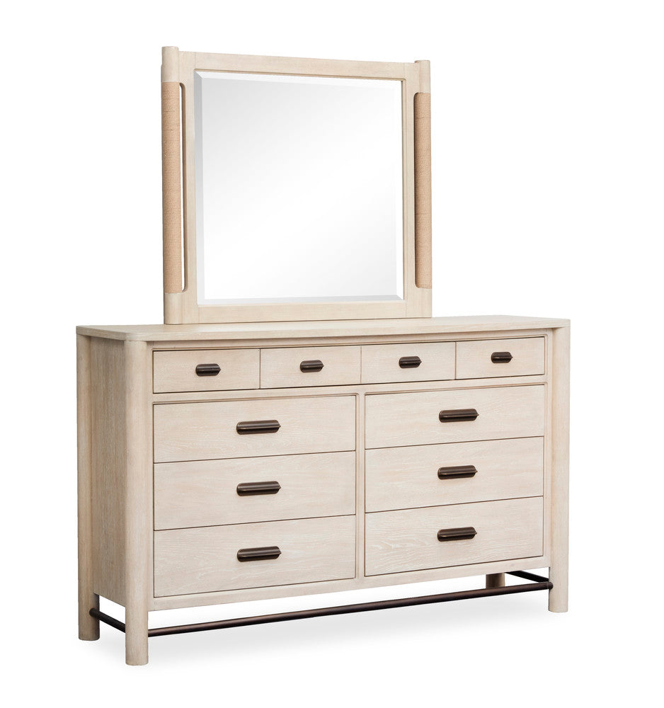 Salt Life Home - Sunset Cove Sanibel Brown Queen Panel Upholstered Bed And Drawer Dresser With Landscape Mirror - B5783-55-KIT3 view 5