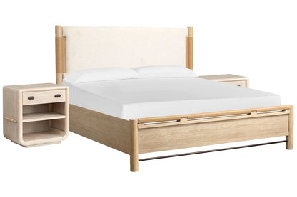 Salt Life Home - Sunset Cove Sanibel Brown Queen Panel Upholstered Bed With 2 Open Nightstands - B5783-55-KIT12 view 1