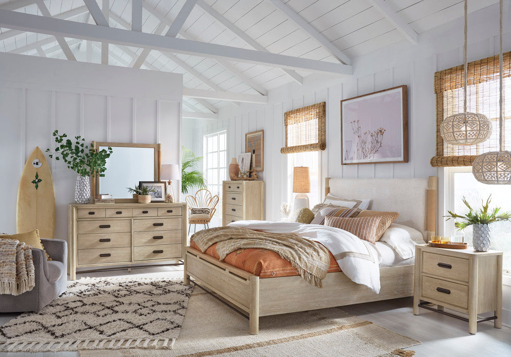 Salt Life Home - Sunset Cove Sanibel Brown Queen Panel Upholstered Bed With Open Nightstand - B5783-55-KIT11 view 9