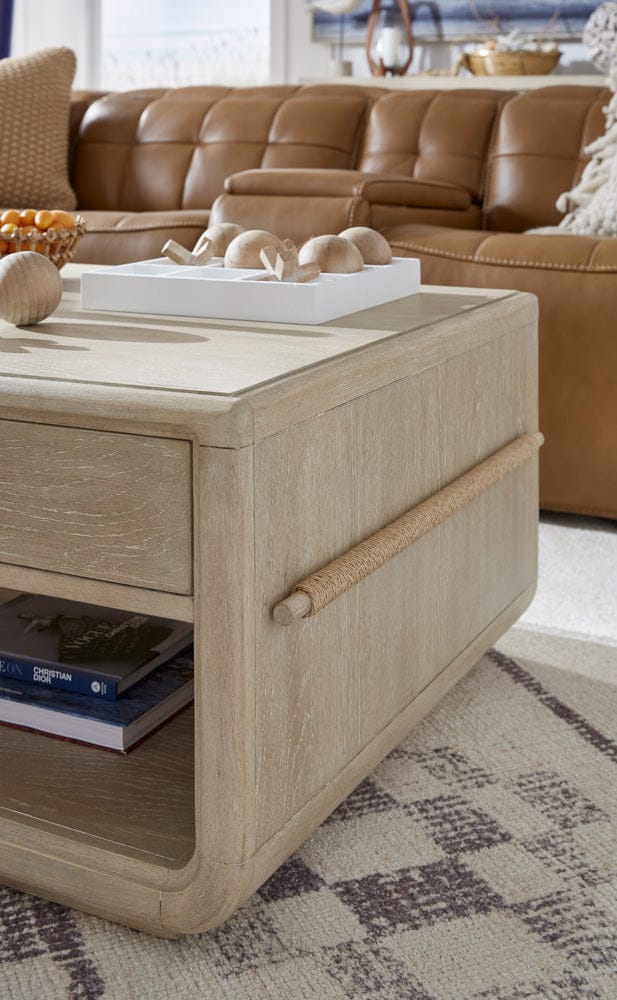 Salt Life Home - Sunset Cove Sanibel Brown Rectangular Cocktail Table With Casters - T5783-43 view 9