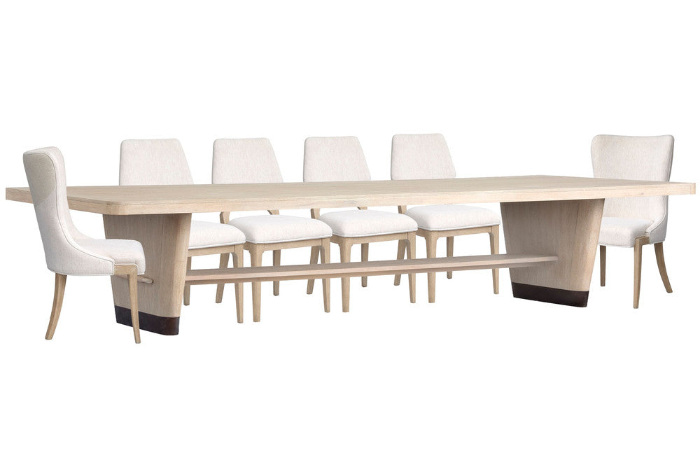 Salt Life Home - Sunset Cove Sanibel Brown Trestle Dining Table With 4 Upholstered Side Chairs And 2 Host Chairs - D5783-21-KIT31 view 1