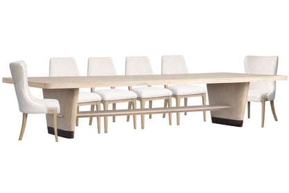 Salt Life Home - Sunset Cove Sanibel Brown Trestle Dining Table With 4 Upholstered Side Chairs And 2 Host Chairs - D5783-21-KIT31 view 1