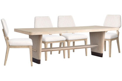 Salt Life Home - Sunset Cove Sanibel Brown Trestle Dining Table With 4 Upholstered Side Chairs - D5783-21-KIT10 view 1