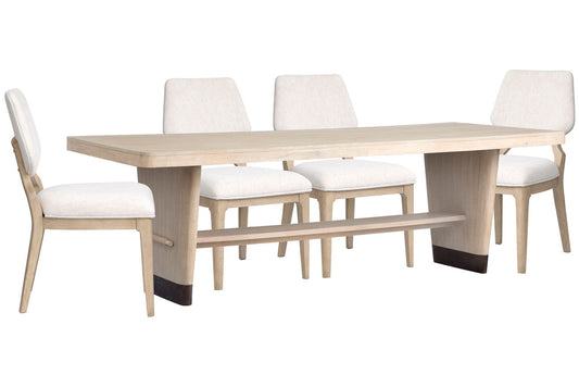 Salt Life Home - Sunset Cove Sanibel Brown Trestle Dining Table With 4 Upholstered Side Chairs - D5783-21-KIT10 view 1