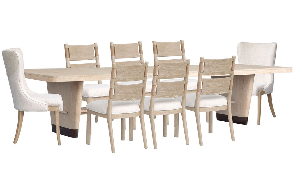 Salt Life Home - Sunset Cove Sanibel Brown Trestle Dining Table With 6 Side Chairs And 2 Host Chairs - D5783-21-KIT25 view 1