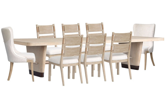 Salt Life Home - Sunset Cove Sanibel Brown Trestle Dining Table With 6 Side Chairs And 2 Host Chairs - D5783-21-KIT25 view 1