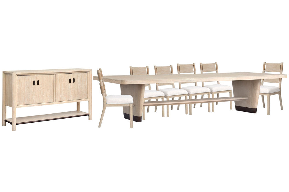 Salt Life Home - Sunset Cove Sanibel Brown Trestle Dining Table With 6 Side Chairs And Buffet - D5783-21-KIT6 view 1