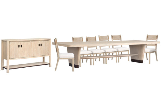 Salt Life Home - Sunset Cove Sanibel Brown Trestle Dining Table With 6 Side Chairs And Buffet - D5783-21-KIT6 view 1