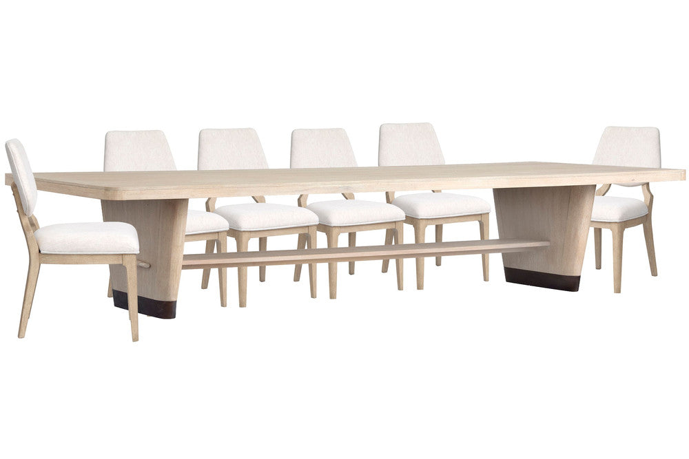 Salt Life Home - Sunset Cove Sanibel Brown Trestle Dining Table With 6 Upholstered Side Chairs - D5783-21-KIT13 view 1