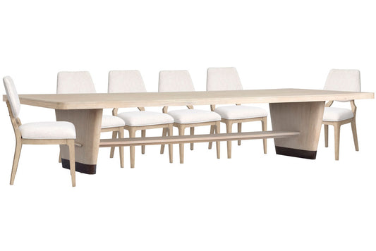 Salt Life Home - Sunset Cove Sanibel Brown Trestle Dining Table With 6 Upholstered Side Chairs - D5783-21-KIT13 view 1
