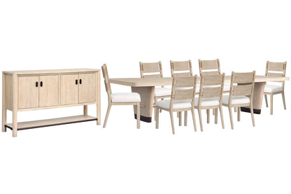 Salt Life Home - Sunset Cove Sanibel Brown Trestle Dining Table With 8 Side Chairs And Buffet - D5783-21-KIT9 view 1