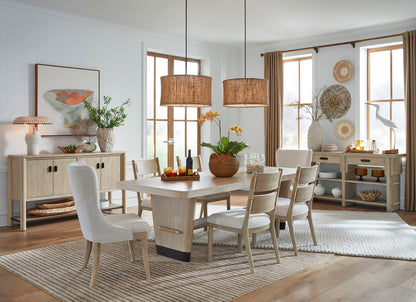 Salt Life Home - Sunset Cove Sanibel Brown Trestle Dining Table With 8 Side Chairs - D5783-21-KIT7 view 9